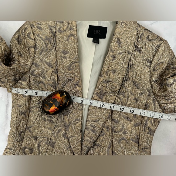 Banana Republic Gold Brocade Blazer - Sz 0 - Picture 13 of 16